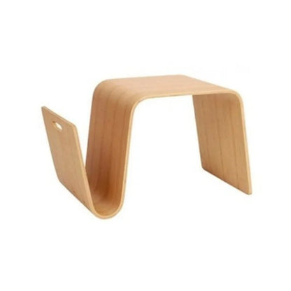Nordic Medieval Large Curved Wood Coffee Table Bauhaus Designer Minimalist Side Table for Tatami Kang Household Use