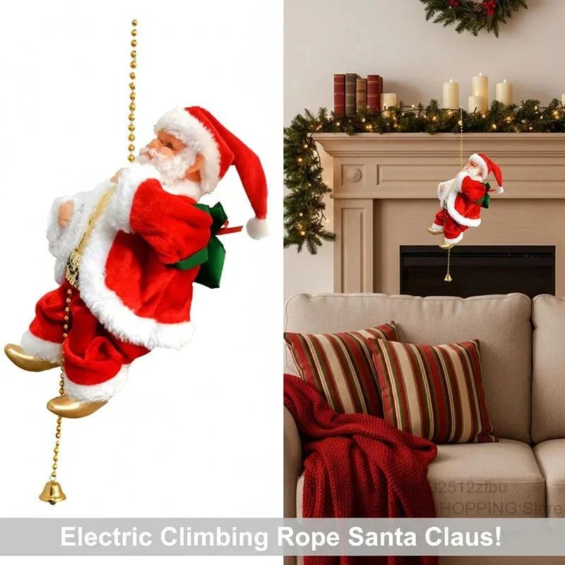 Popular Santa Claus Electric Climbing Rope, Christmas Decoration Gifts, Christmas Tree Home Decorations, Children's New Year Toy