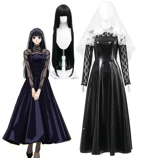 Osaragi Cosplay Anime Sakamoto Days Costume Wig Dress Veil Coat Outfit Women Assassin Shishiba Halloween Carnival Full Set