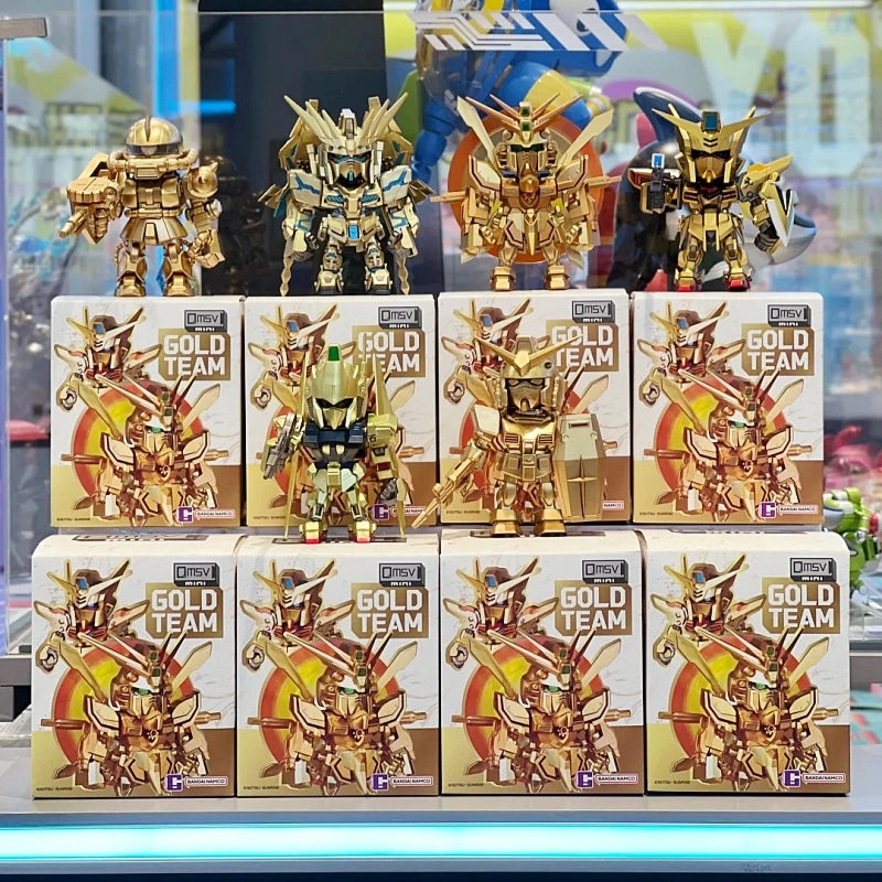 2026 Qmsv Mini Gold Team Gundam Blind Box Q Version Figure Golden Coating Hidden Style Desktop Decor Toy Gift For Gundam Fans