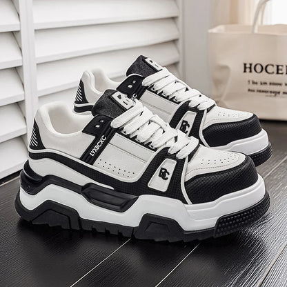 Men's Thick-Soled Height-Increasing Casual Sports Shoes, Low-Top Lace-Up Style, Wear-Resistant Sole, Comfortable and Anti-Slip,