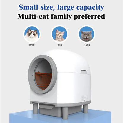 smart cat litter box Fully automatic, APP control, 80L super large space smart cat toilet, removable and washable cat litter box