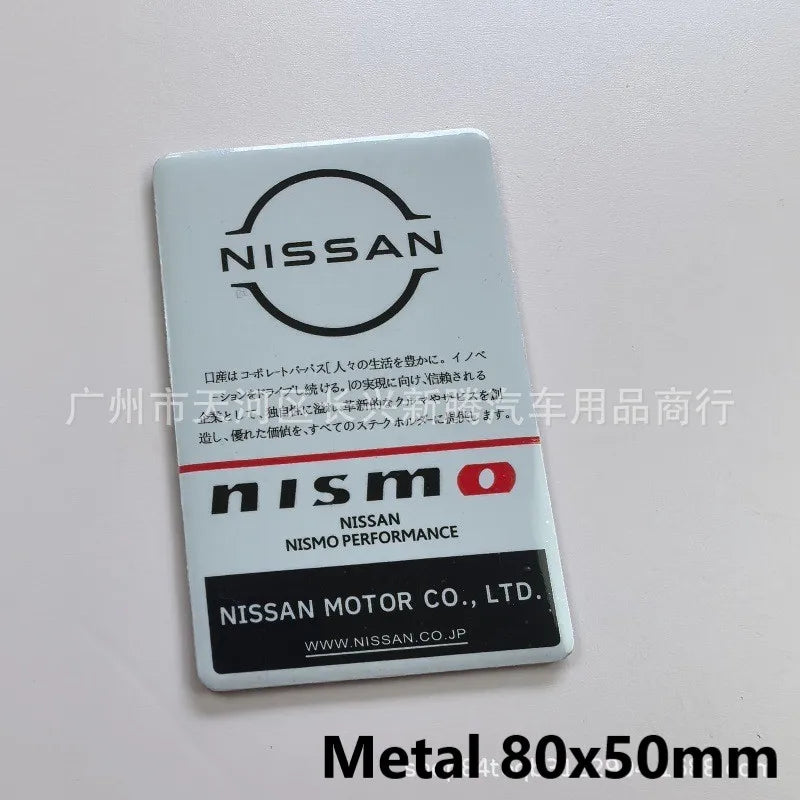 8x5cm Metal Badge Sticker for Nissan Nismo Sentra Sylphy GTR Almera Xterra Tiida Qashqai Versa Altima Rogue GTR Leaf Patrol Juke