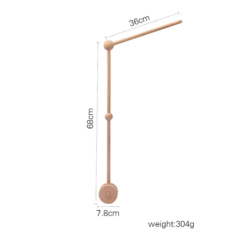 Let's Make Baby Rattle Toy 0-12 Months Wooden Mobile Newborn Music Box Bed Bell Hanging Toys Holder Bracket Infant Crib Toy Gift