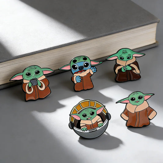 Star Wars Cartoon Brooch Baby Yoda Cute Creativity Badge Accessory Enamel Pins Anime Figure Decoration Children Jewelry Gifts