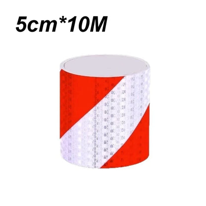 1 Roll Shining Reflective Safety Warning Tape Self Adhesive Twill Pattern Car Warning Markings for Enhanced Visibility