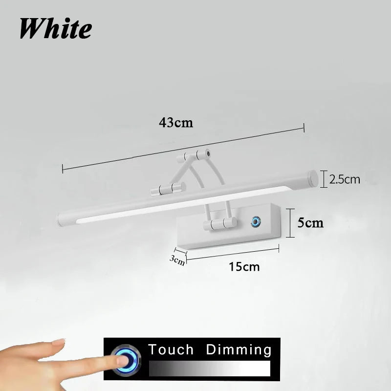 QUASHION Bathroom Mirror Wall Lamp LED Metal Foldable Cabinet Sconce Lighting Fixture Nordic Simple Modern Dressing Table Lustre