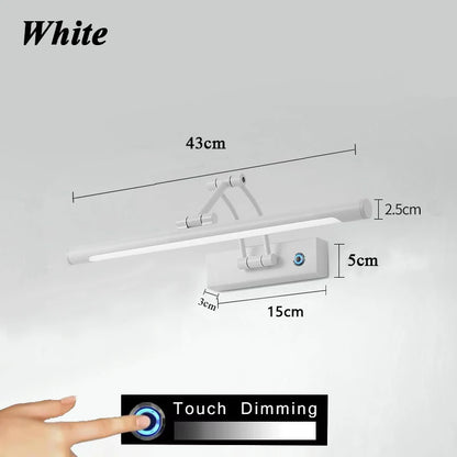 QUASHION Bathroom Mirror Wall Lamp LED Metal Foldable Cabinet Sconce Lighting Fixture Nordic Simple Modern Dressing Table Lustre