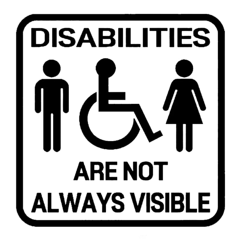 TM52# Not All Disabilities Are Visible Disabled Car Sticker  Car Bumper Window Stickers Waterproof Decoration