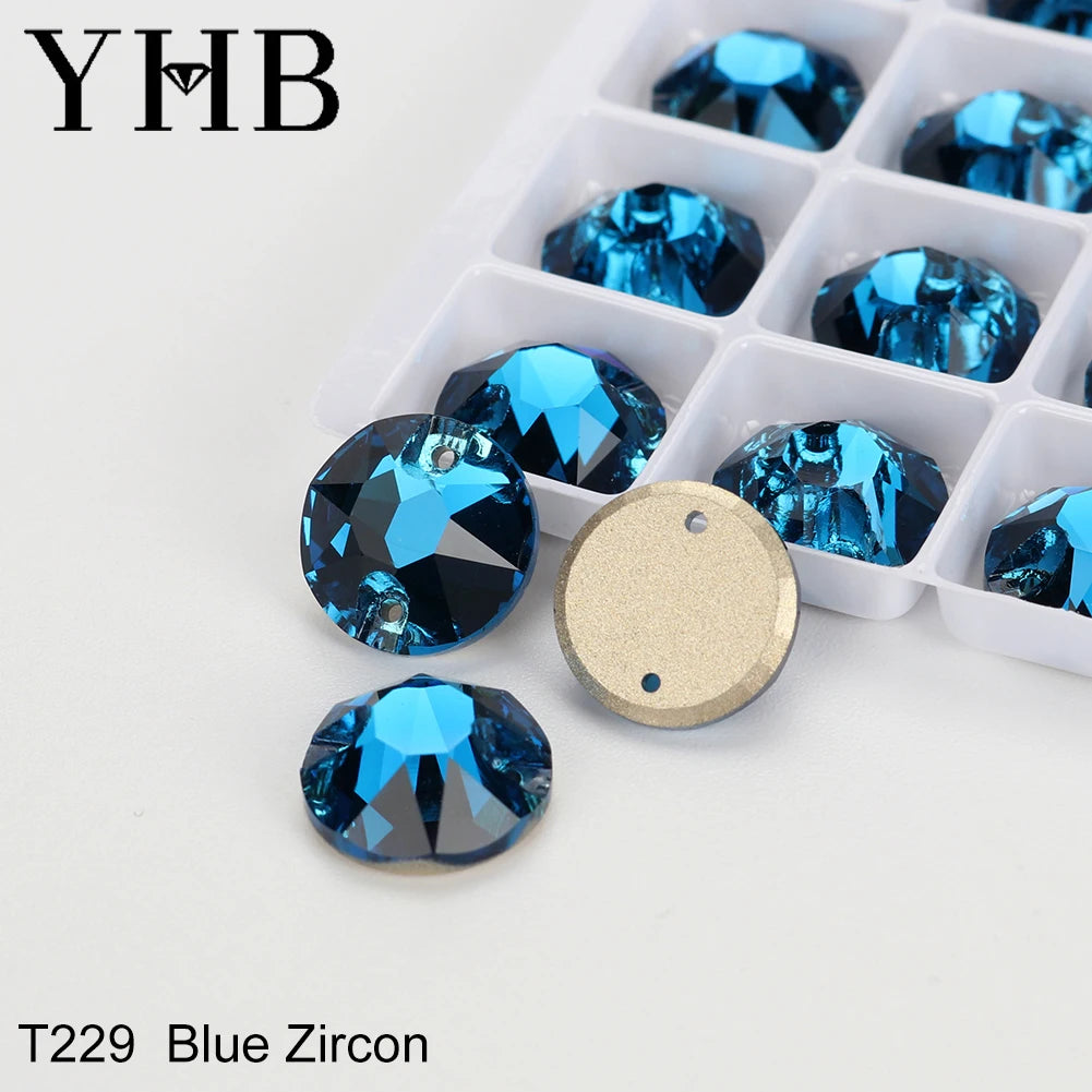 YHB Top Quality XIRIUS Glass Crystal AB Moonlight Sewing Stones Flatback Sew on Rhinestones For Garment Clothes Bags
