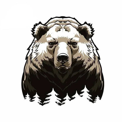 New Design Big Bear Car Bumper Window Sticker Scratch Repair Decal Vinyl Car Packaging Motorcycle Camper Decorative Decal, 13cm