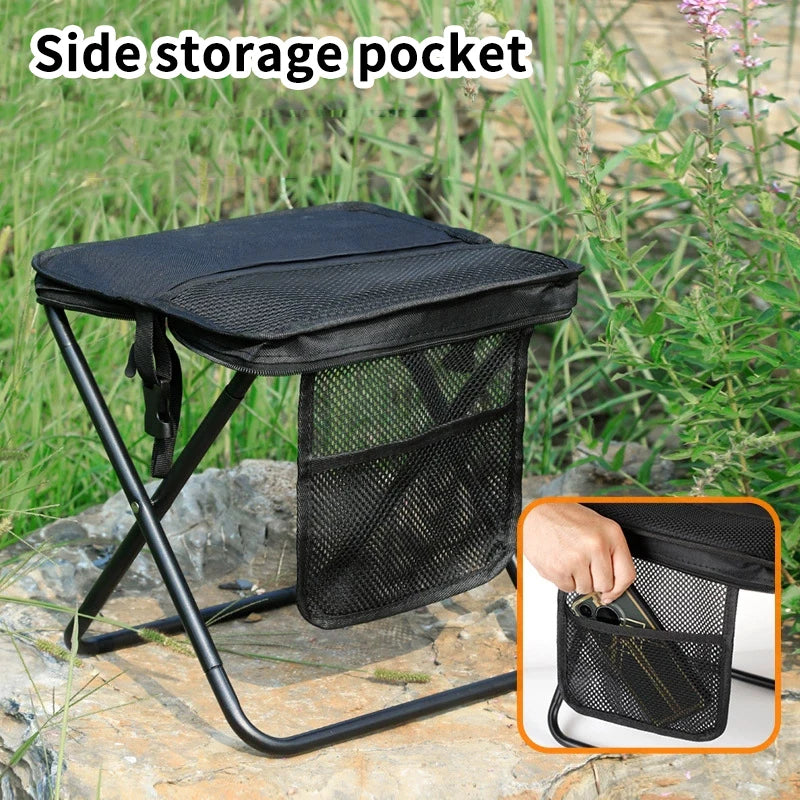 @*Foldable Backpack Stool Portable Folding Stool With Carry Bag Lightweight Mini Easy Carry Outdoor Chair For Travel For Travel