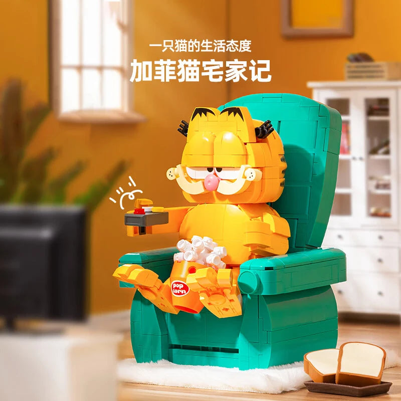 SLUBAN Classic Comic Garfield Model Odie Pooky Cat Building Blocks Anime Movies Sets Dolls Brick Assemble Childrens Toys Gifts