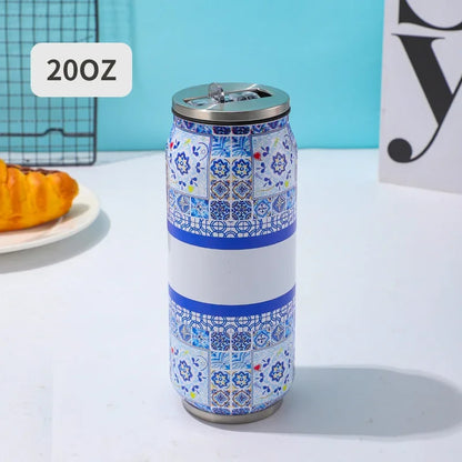 500ML 304 Stainless Steel Beer Cup Car Thermos Cola Can Cafe Beer Bottle Laser Printing Botella De Acero Inoxidable