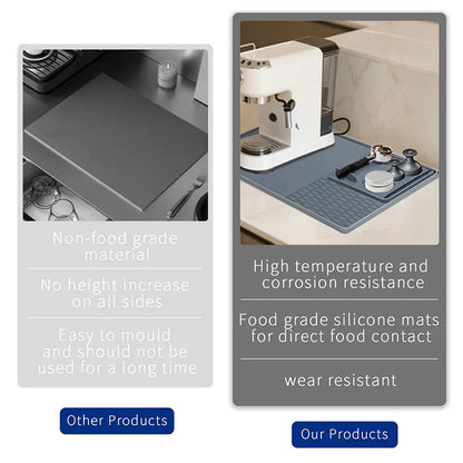 Minimalist Silicone Coffee Press Mat Tray Bar Pad Square 2 in 1 Drying and Pressing Mat for Coffee Machine