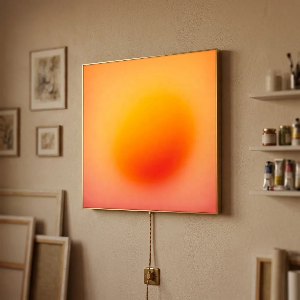 App Control Brightness Sunset Led Art Frame Acrylic Led Backlit Picture Frame Light up Sunset Painting Wood Gold Frame Light Box