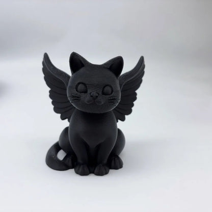 1 Piece Angel Cat Statue Ornament, Cat Statue with Wings, Pet Keepsake Animal Cat Statue Ornament, Elegant and Simple Decoration, Suitable for Home, Office or Living Room Decoration, Birthday, Halloween, Christmas, Thanksgivi