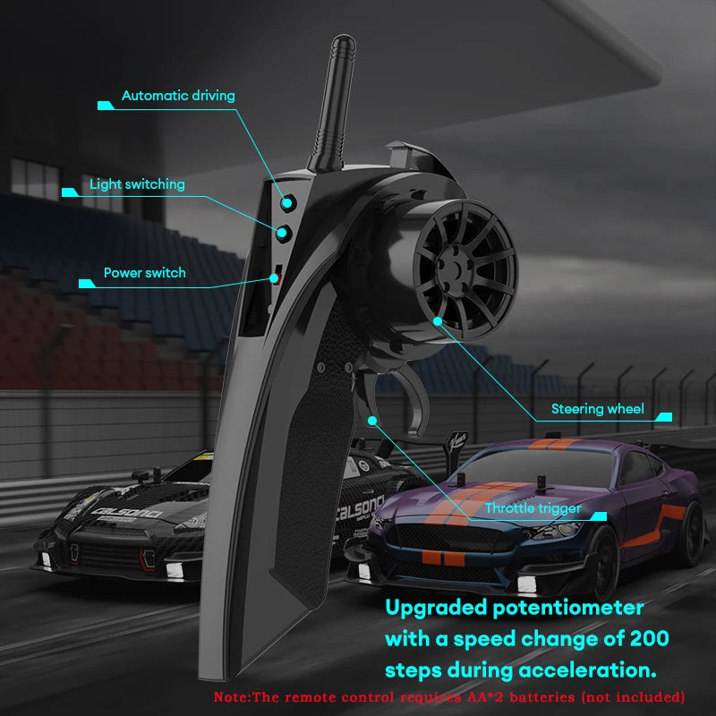 1:14 Remote Control Car 2.4Ghz Wireless Remote Control Four-Drive LED Car Lights Multi-Car Competitive Racing Christmas Gift
