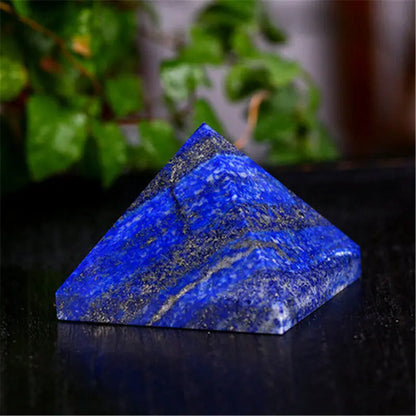 AAA +Top Pure Natural Lapis Lazuli Pyramid Crystal Chafen Quartz Wand Healing 1pc30-80mm
