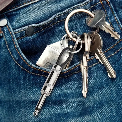4pcs Wall Guitar Plug Keychain Vintage Amplifier Keychain Holder Key Rings Hanger Functional Key Shelf Hook Home Accessories