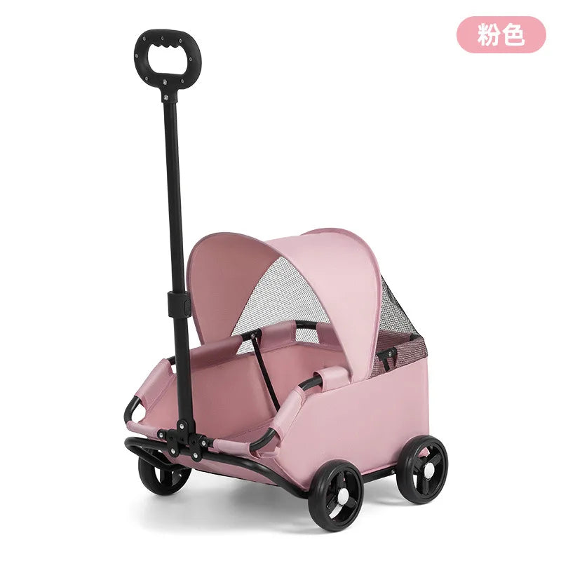 Small Pet Stroller for Dogs Cats Teddy Bears Outdoor Activities Lightweight and Foldable Car Accessories