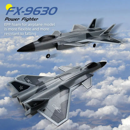 FX9630 J20 RC Plane Gyroscope Power Fighter Remote Control Airplane Anti-collision Soft Rubber Head Glider with Culvert Design