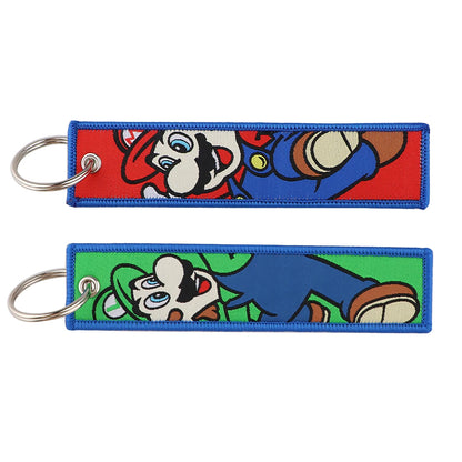 Cool Anime Game Keychain Embroidery Game Key Tag Cute Cartoon Key Fobs Key Rings Backpack Wallet Key Cosplay Accessory Gifts