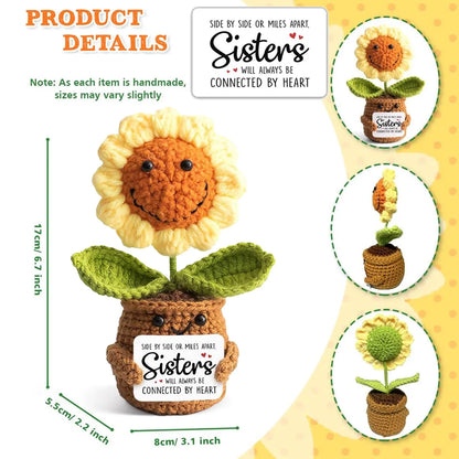 Positive Crochet Handmade Amigurumi Doll Emotional Support Pocket Hug Knit Plant Flower Encouragement Gift for Friends Coworker