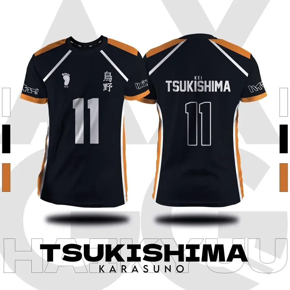 Haikyuu Fukurodani Hinata Cartoon Anime Cosplay Men Jersey Summer Short Sleeve Children Tee Top 2025 New Fashion