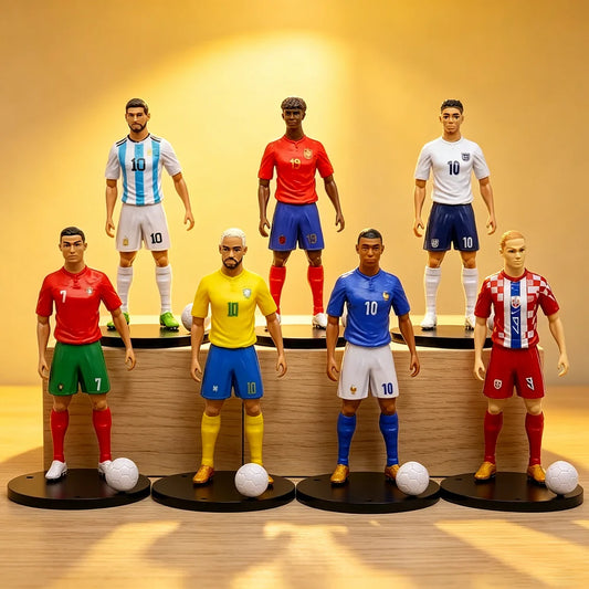 2026 New 18cm Football Star C.Ronaldo Messi Mbappe Model Dolls Cartoon Cute Action Figure Car Accessories Football Fans Gifts
