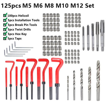 XCAN Thread Repair Kit M3 M4 M5 M6 M8 M10 M12 M14  Screw Thread Inserts For Restoring Damaged Threads Repair Tools Drill Bit