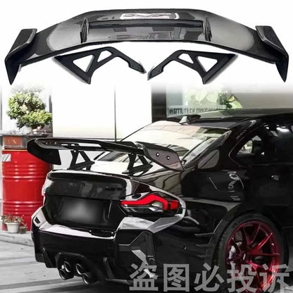 For BMW M2 G87 G42 218i 220i 220d 230i coupe 2023-2025 100% carbon fiber AD type rear spoiler smooth black body kit rear wing