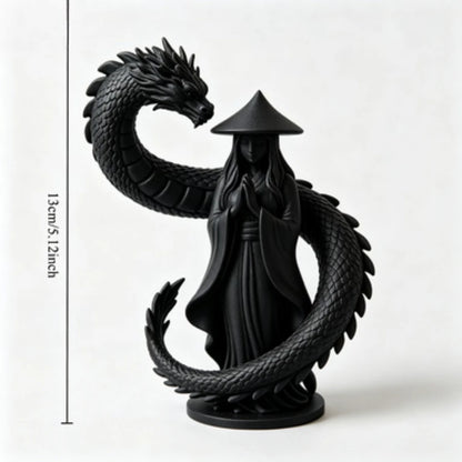 Oriental Dragon Guardian Statue Prayer Statue Traditional Oriental Dragon Sculpture Zen Tea Room Desktop Decoration Art Gift