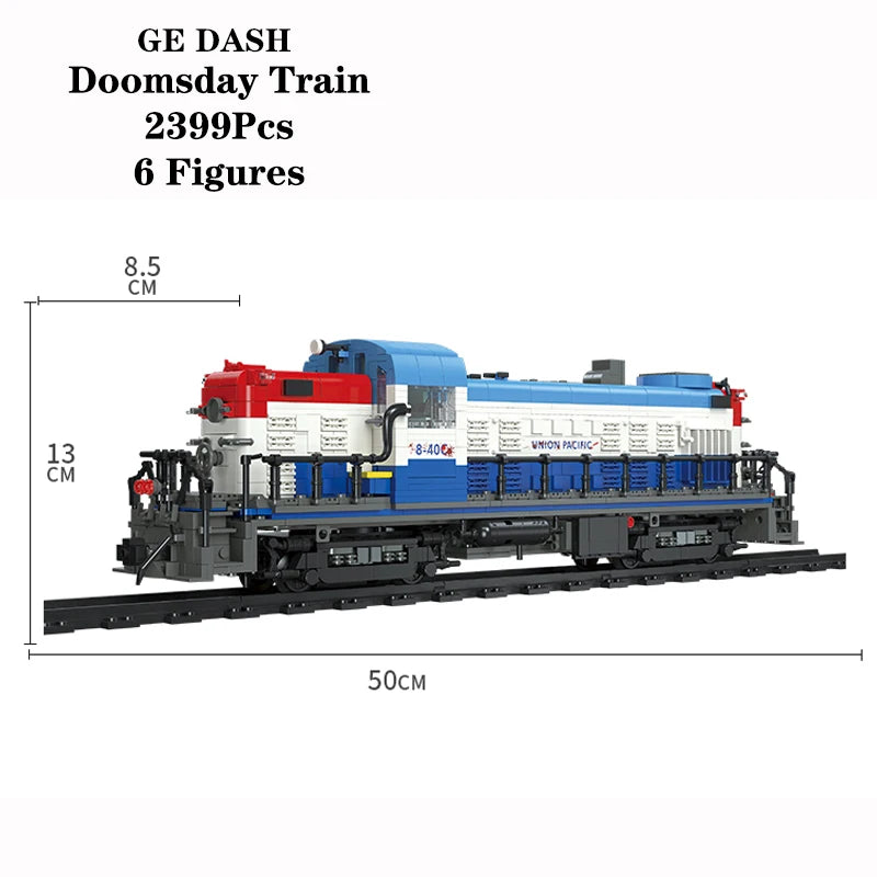 Compatible With LEGO Big Rail Car Locomotive Building Blocks Toys Model City Steampunk Era Bricks Retro Train With Power Motor