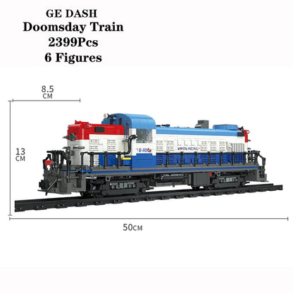 Compatible With LEGO Big Rail Car Locomotive Building Blocks Toys Model City Steampunk Era Bricks Retro Train With Power Motor