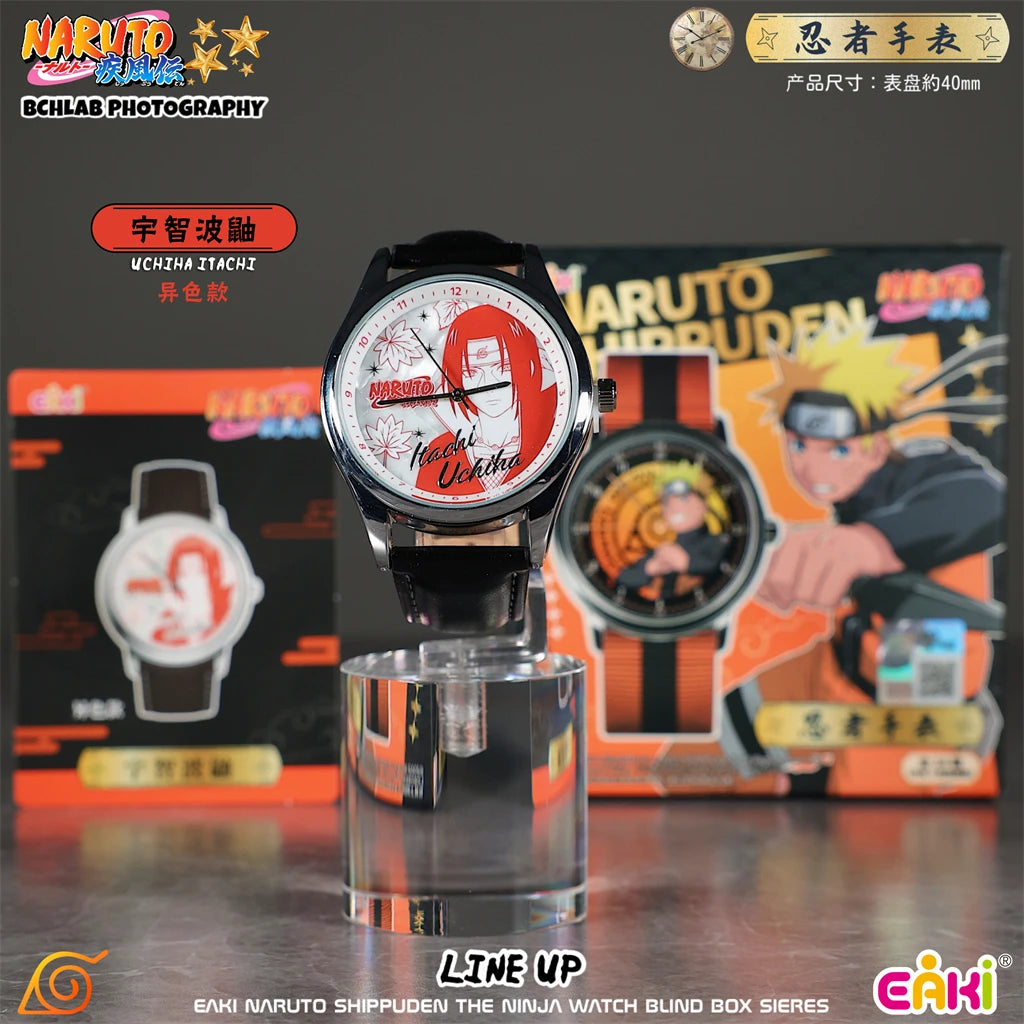 EAKI Hot Original In Stock Naruto Shippuden Kakashi Sasuke Madara Watch Blind Box Anime Figure Trendy Watch Toys Boys Gifts