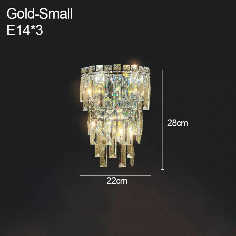 Hotel Lobby Modern Corridor Crystal Wall Lamp Bedroom Staircase Indoor Lighting Villa Duplex Living Room Background Decor Home