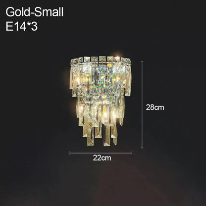 Hotel Lobby Modern Corridor Crystal Wall Lamp Bedroom Staircase Indoor Lighting Villa Duplex Living Room Background Decor Home