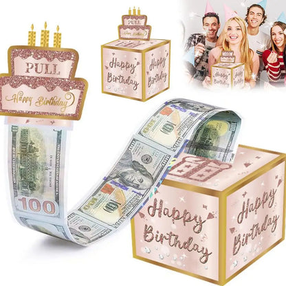 Creative Birthday Money Box for Cash Surprise Money Gift Boxes for Kids Adults Pull Out Happy Birthday Gifts Lucky Gifts