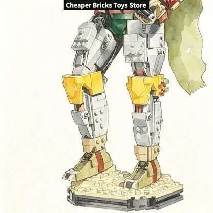 Cheaper Green Desert Gunslinger  Anime Characters Building Blocks Gift Assembling Toy Model for Friends 1544PCS
