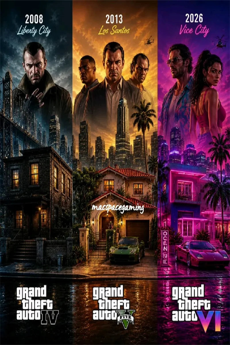 Cool G-Grand The A-Auto Canvas Painting Series 5 6 Hot Game Poster Wall Art Modern Home Boy Bedroom Gaming Room Decor Print Gift
