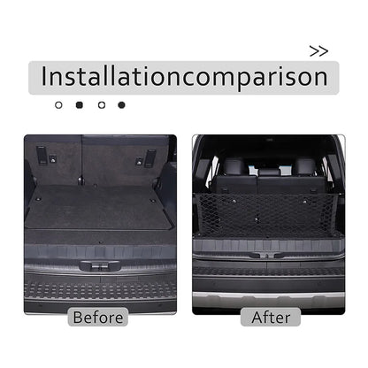 For Toyota Cruiser Prado 2024+ Car Back Rear Mesh Trunk Seat Elastic String Net Magic Sticker Universal Storage Bag Pocket Cage