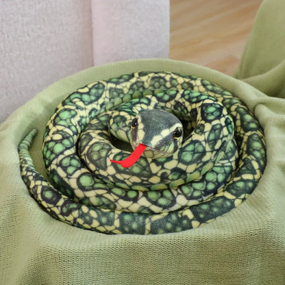 110-310cm Simulation Python Boa Plush Doll Reptile White Green Silver Black Beautiful Pattern Snake Plush Doll Home Decoration
