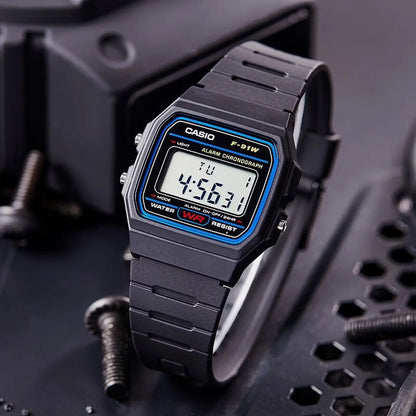 Casio F-91W Series| Digital Sports Watch | 1/100s Stopwatch | Micro-light | 7-Year Battery | Water Resistant | Resin Case & Band