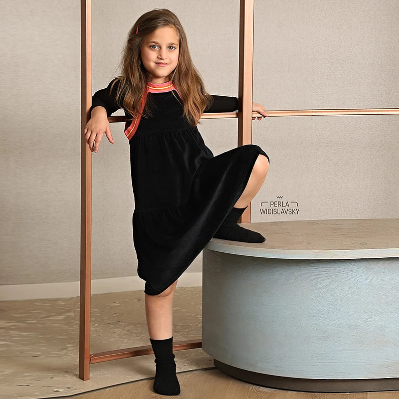 Winter Set Clothes for Teenagers Girl Boy Children's Set Girls Dress Skirts for Modest Girls Black Velour Autumn Winter Clothing