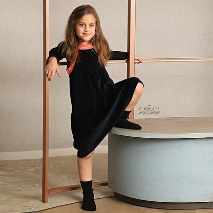 Winter Set Clothes for Teenagers Girl Boy Children's Set Girls Dress Skirts for Modest Girls Black Velour Autumn Winter Clothing