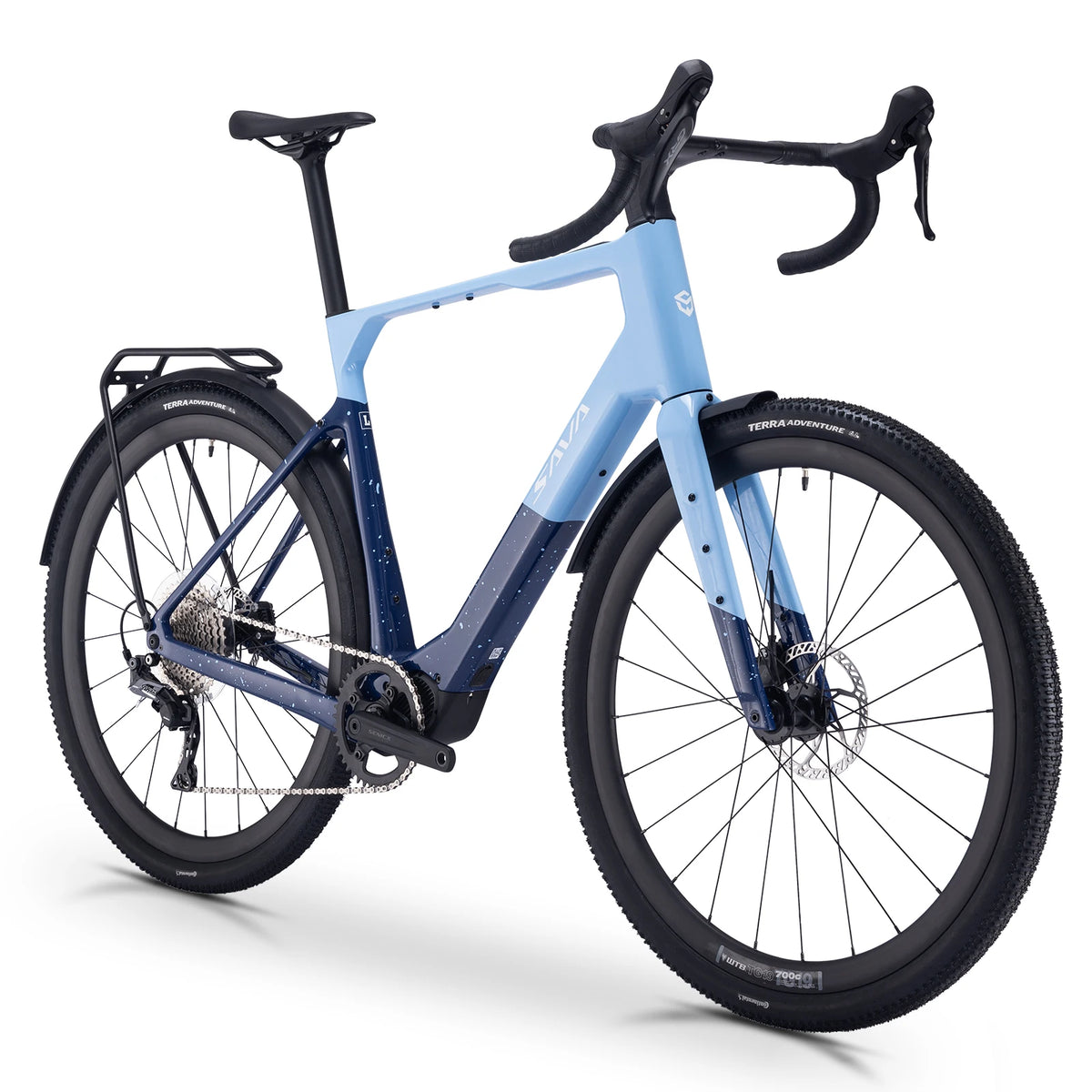 SAVA E-BIKE Carbon Fiber Gravel Electric Assist Bicycle, equipped with SHIMAN0 GRX ST-RX600 groupset