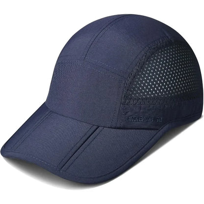 GADIEMKENSD Men Women Folding Climbing Peaked Cap Baseball Cap Outdoor Breathable Camping Hiking Quick Drying Trekking Sun Hat