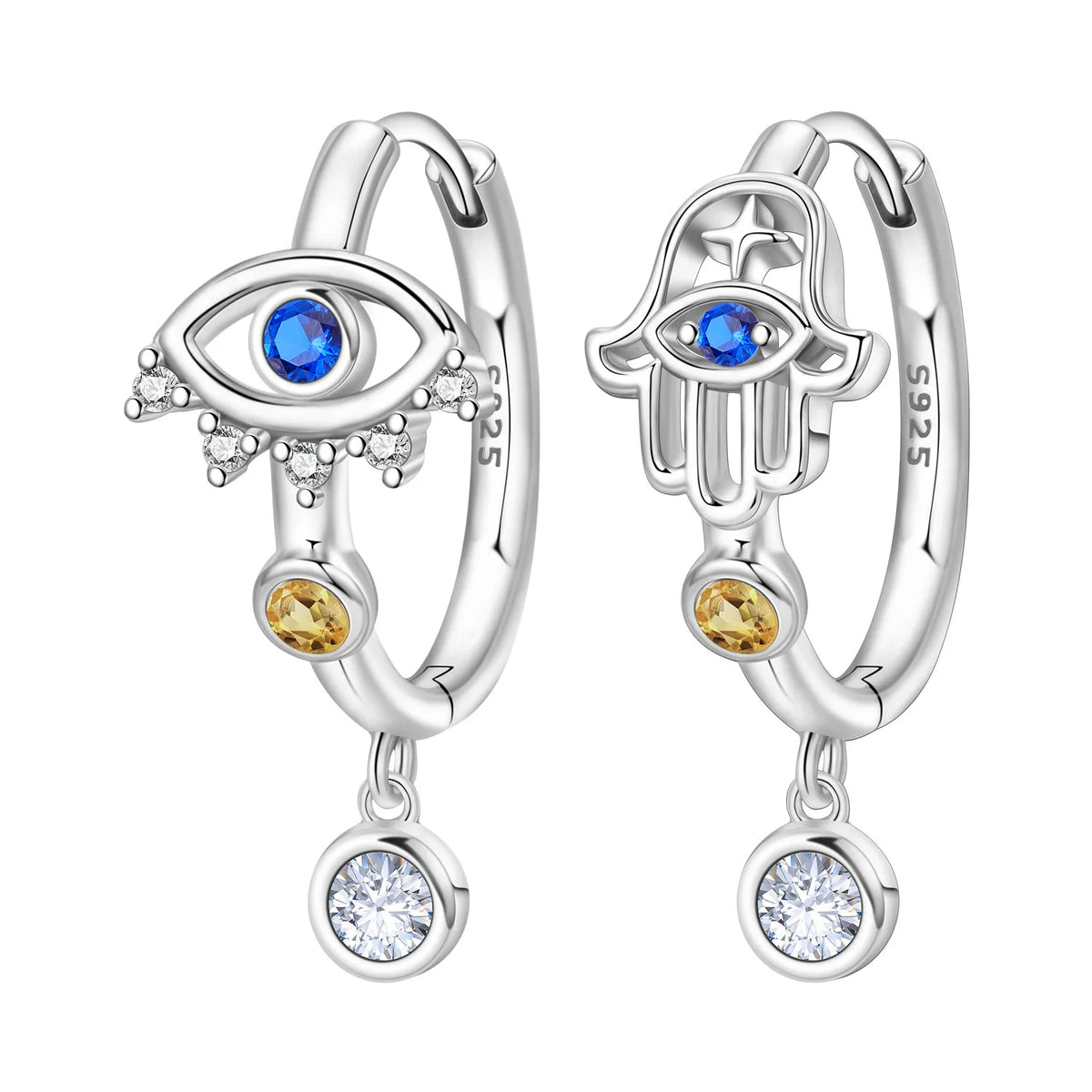 Orstarry 925 Sterling Silver Asymmetric Design Earring Key Lock Earrings Drop Earrings For Women Party Gifts Trendy Jewelry