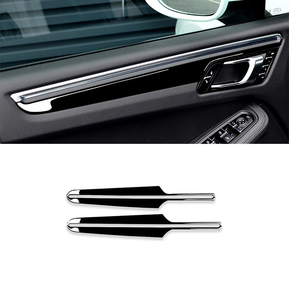 for Porsche MACAN 2014-2018 2019 2020 2021 Door Panel Decal Decoration Cover Trim Sticker Car Exterior Accessories ABS Black